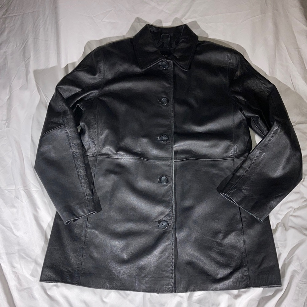 JLC New York Black Outdoor Leather Jacket